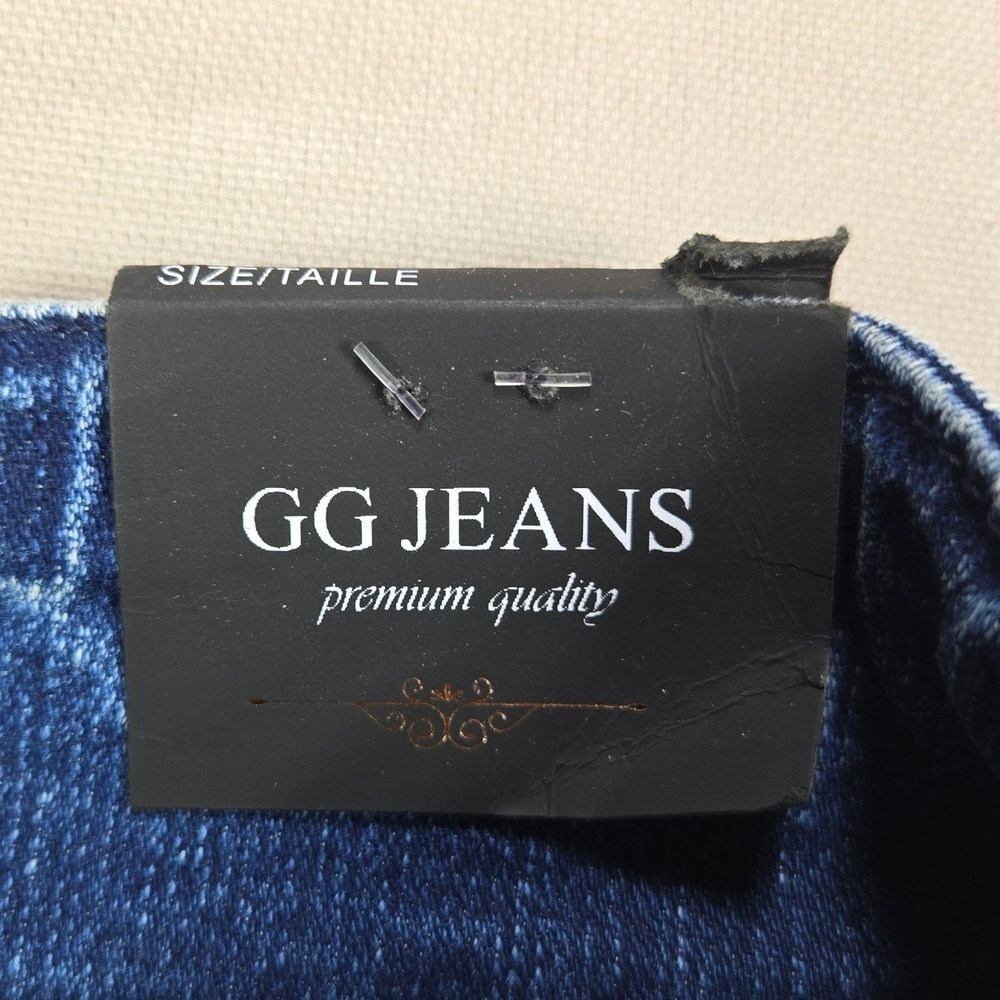 GG Jeans Ankle Pants Floral Embroidered Sequin Light Wash Blue Women Size 8 - Picture 11 of 15
